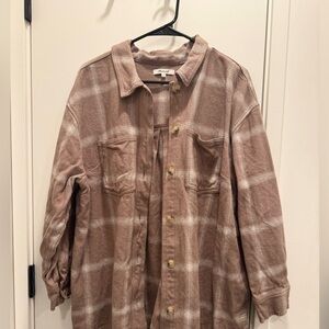 Madewell Taupe Plaid Shirt